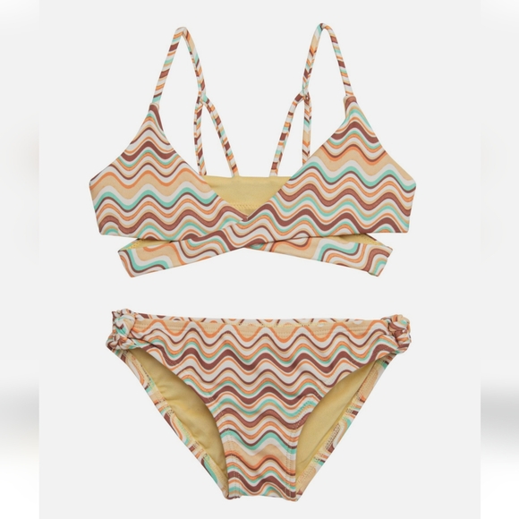 O'Neill NEW Lagoon Stripe Warp Top Bikini Set - Picture 4 of 15